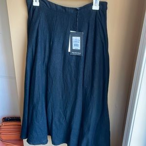 Who What Wear black linen-lined skirt, NWT